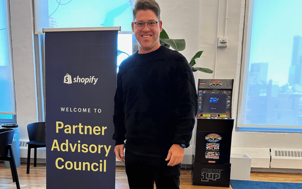 Érico Scorpioni, CEO da CheckStore na reunião do Shopify Enterprise Partner Advisory Council